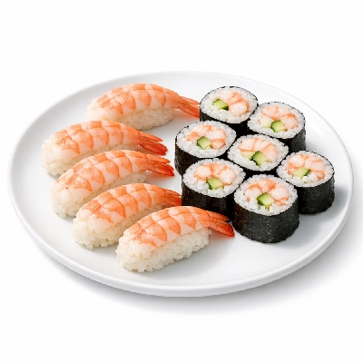 Genji Cooked All Shrimp Nigiri Roll Combo