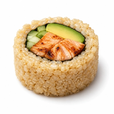 Genji Cooked Brown Rice Grilled Salmon Salad Roll