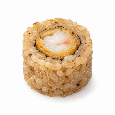 Genji Cooked Brown Rice Spicy Shrimp Tempura Roll