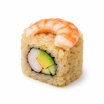 Genji Cooked Brown Rice Triple Shrimp California Roll