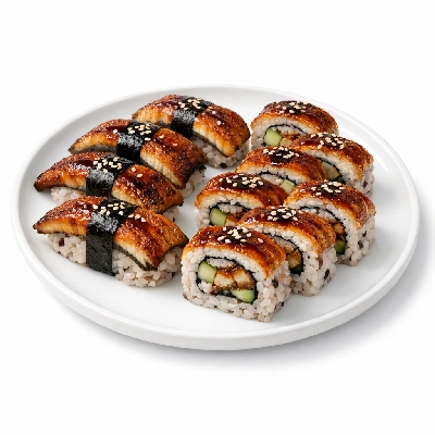 Genji Cooked Multi-Grain All Eel Nigiri Roll Combo