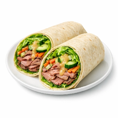 Genji Cooked Roast Beef Garden Fresh Roll with Ginger Miso Dressing