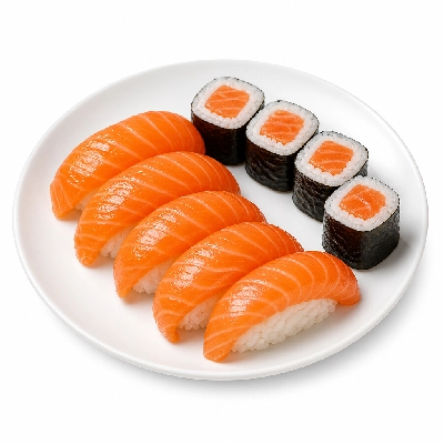 Genji Raw Sushi All Salmon Nigiri Roll Combo
