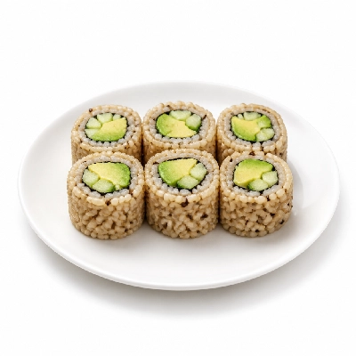 Genji Raw Sushi Brown Rice 12 Pieces Spicy Hummus Combo Roll