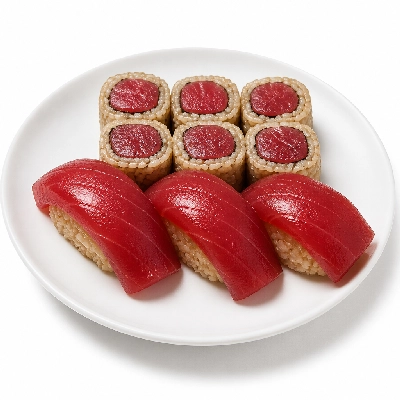 Genji Raw Sushi Brown Rice All Tuna Nigiri Roll Combo