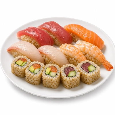 Genji Raw Sushi Brown Rice Genji Nigiri Roll Combo
