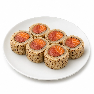 Genji Raw Sushi Brown Rice Spicy Tuna & Salmon Roll Combo