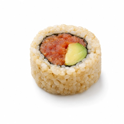 Genji Raw Sushi Brown Rice Spicy Tuna Avocado Roll