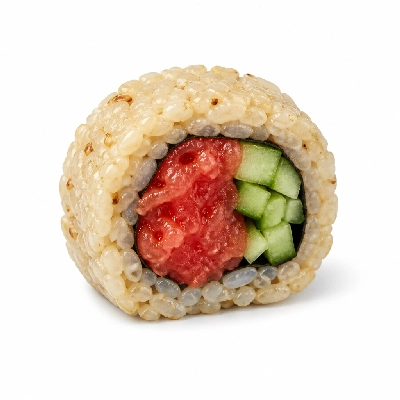 Genji Raw Sushi Brown Rice Spicy Tuna Cucumber Roll
