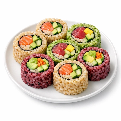 Genji Raw Sushi Brown Rice Tricolor Roll Combo