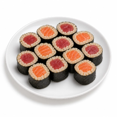 Genji Raw Sushi Brown Rice Tuna & Salmon Roll Combo