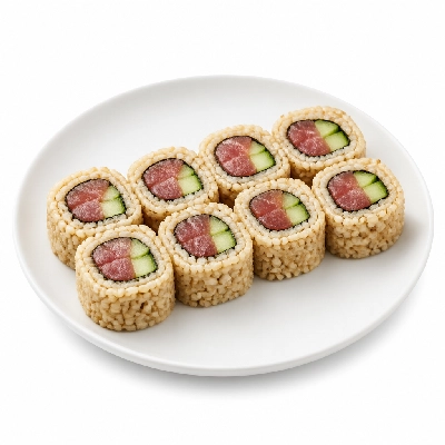 Genji Raw Sushi Brown Rice Tuna Cucumber Roll