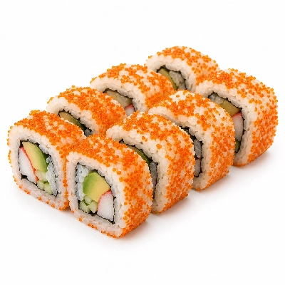 Genji Raw Sushi California Roll with Masago