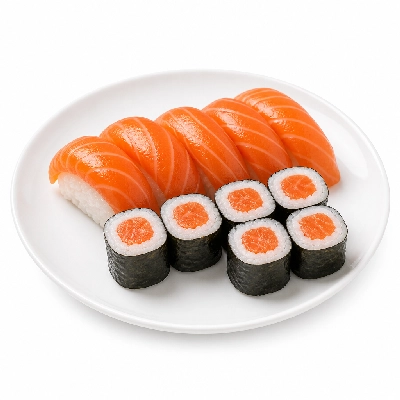 Genji Raw Sushi Multi-Grain All Salmon Nigiri Roll Combo