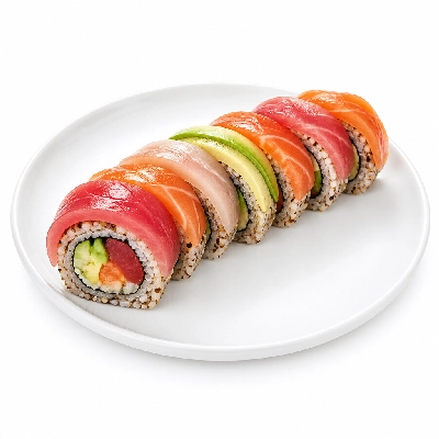 Genji Raw Sushi Multi-Grain Rainbow Roll