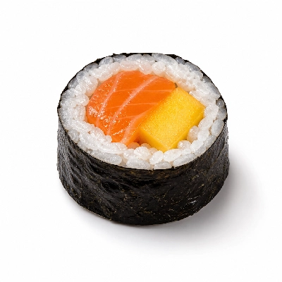 Genji Raw Sushi Multi-Grain Spicy Salmon Mango Tango Roll