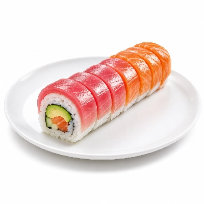 Genji Raw Sushi Multi-Grain Tuna and Salmon Rainbow Roll