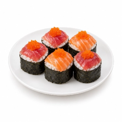 Genji Raw Sushi Multi-Grain Tuna & Salmon Roll Combo with Masago
