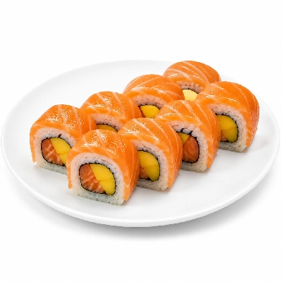 Genji Raw Sushi Salmon Mango Tango Roll