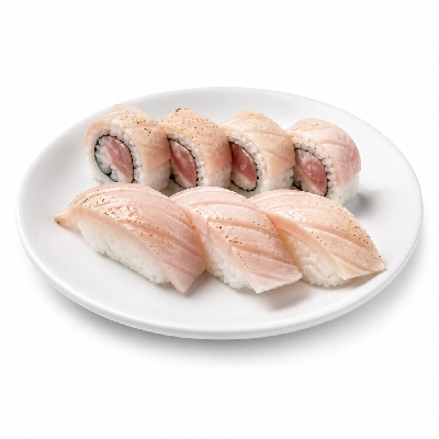 Genji Raw Sushi Seared Albacore Nigiri & Roll Combo
