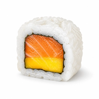 Genji Raw Sushi Spicy Salmon Mango Tango Roll