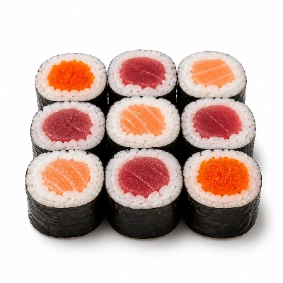 Genji Raw Sushi Tuna & Salmon Roll Combo with Masago