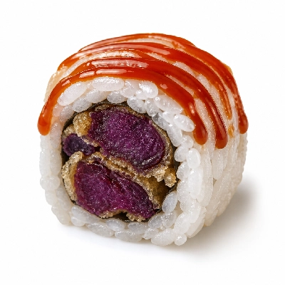 Genji Veggie Purple Sweet Potato Tempura Roll with Gochujang Sauce