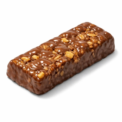 Granola bar soft milk chocolate coated peanut butter