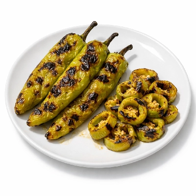 Grilled banana peppers