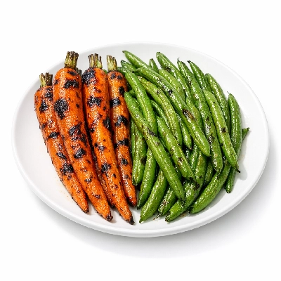 Grilled carrots and green beans