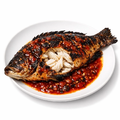 Grilled fish with chili sauce