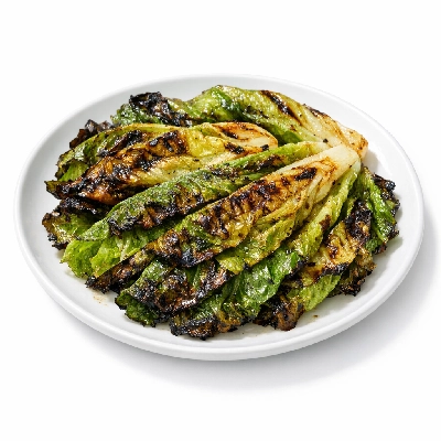 Grilled lettuce with dressing