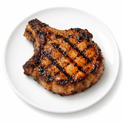 Grilled Pork Chop with Sweet Potato, Asparagus & Orange