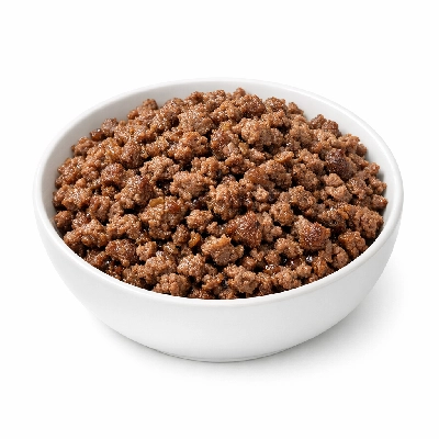 Ground beef baked 75% lean 25% fat