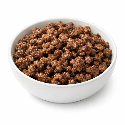 Ground beef baked 90% lean 10% fat