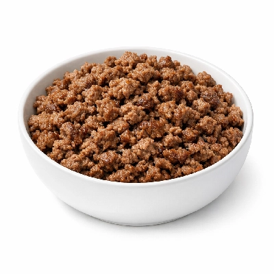 Ground beef crumbles pan browned 75% lean 25% fat