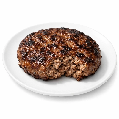 Ground beef patty broiled 75% lean 25% fat