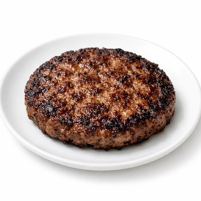 Ground beef patty pan broiled 80% lean 20% fat
