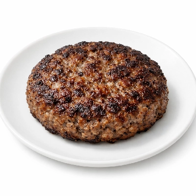 Ground beef patty pan broiled 85% lean 15% fat