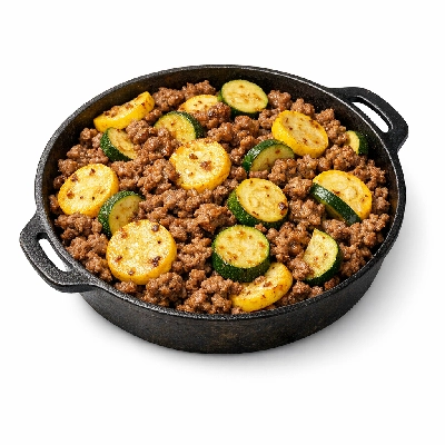 Ground Beef & Summer Squash Skillet