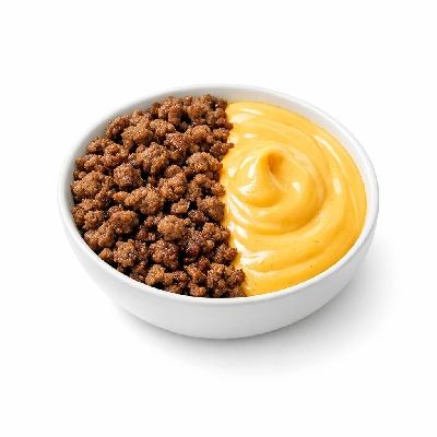 Ground beef with cheese dip