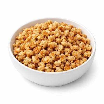 Ground chicken crumbles pan browned