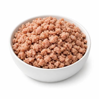 Ground pork cooked crumbles 84% lean 16% fat