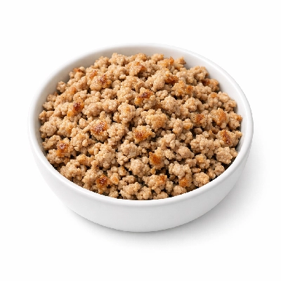 Ground turkey crumbles pan broiled 93% lean 7% fat