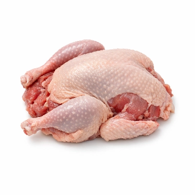 Guinea hen meat and skin raw