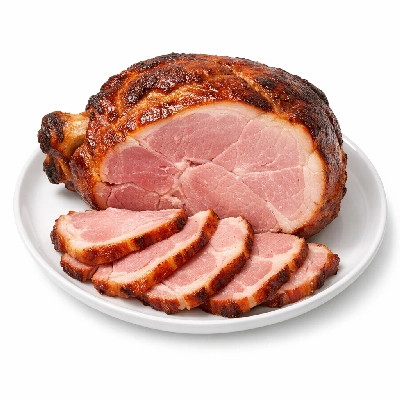 Ham bone-in lean meat and fat roasted