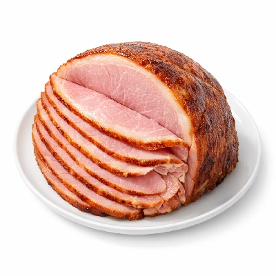 Ham boneless spiral sliced lean meat and fat roasted