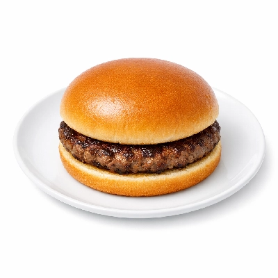 Hamburger with single patty plain