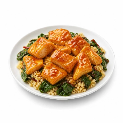 HelloFresh Apricot-Glazed Chicken with Couscous & Swiss Chard
