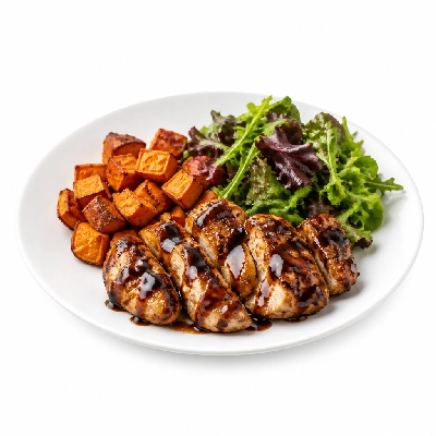 HelloFresh Balsamic Fig Chicken with Sweet Potatoes and Mixed Greens